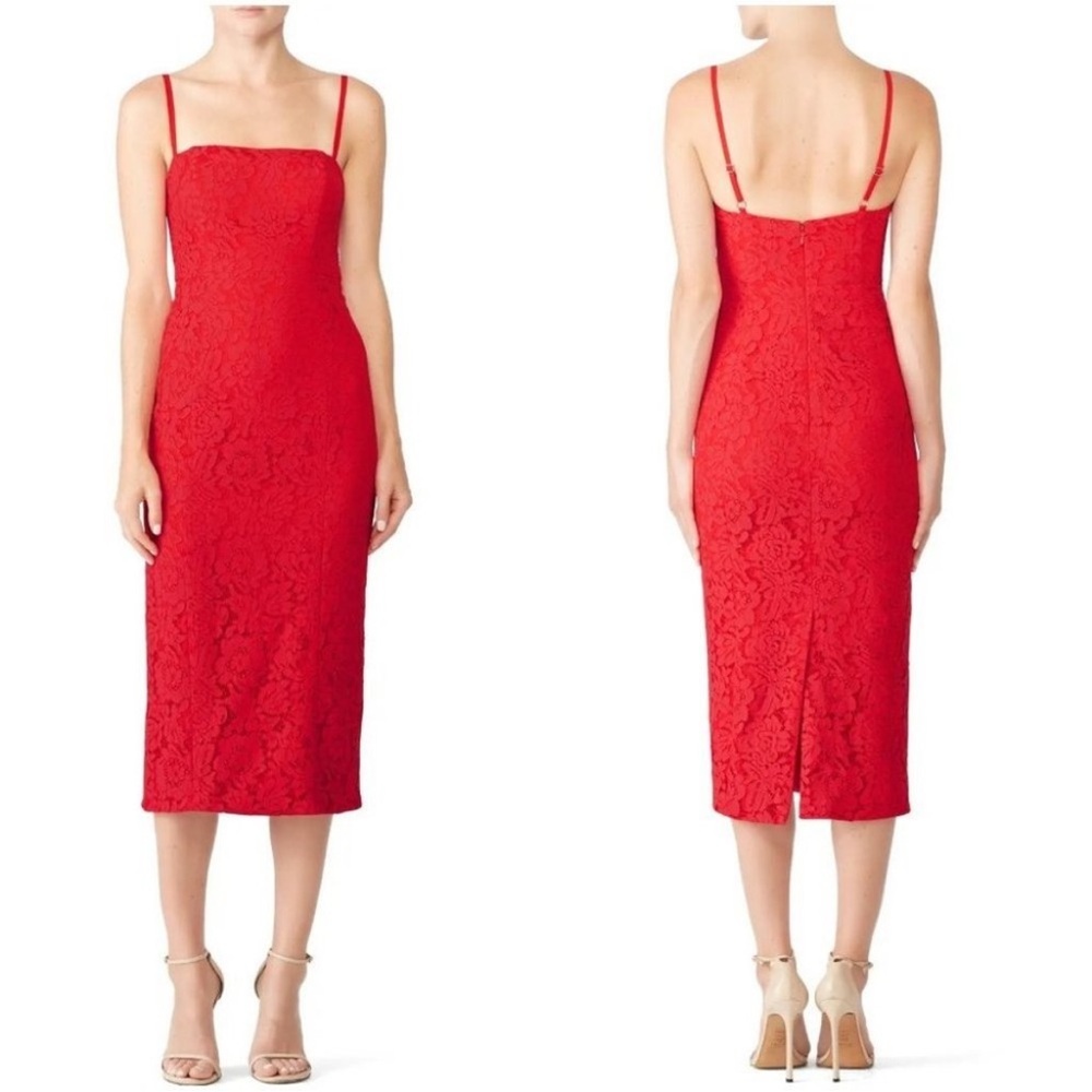 Fame & Partners Red‎ Lace The Max Dress $299 size 6